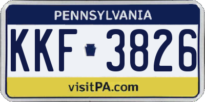 PA license plate KKF3826