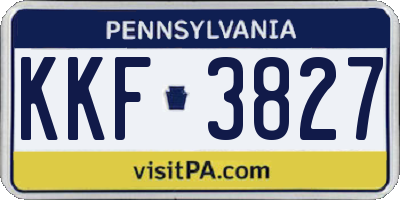 PA license plate KKF3827