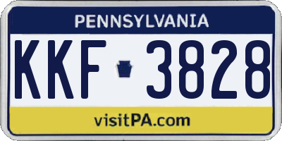 PA license plate KKF3828