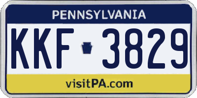 PA license plate KKF3829