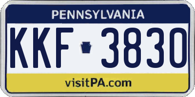PA license plate KKF3830