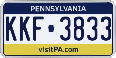 PA license plate KKF3833