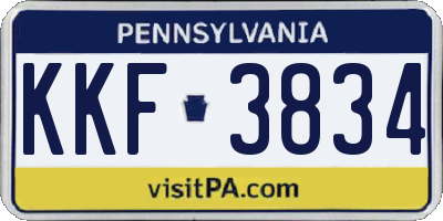 PA license plate KKF3834