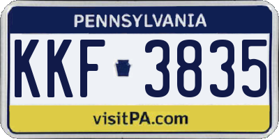PA license plate KKF3835