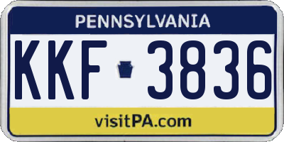 PA license plate KKF3836