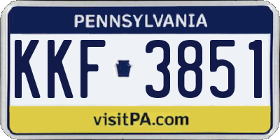 PA license plate KKF3851