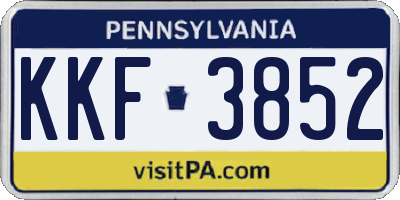 PA license plate KKF3852