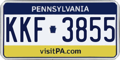 PA license plate KKF3855