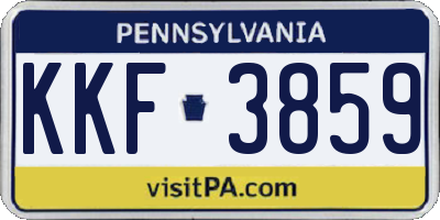 PA license plate KKF3859