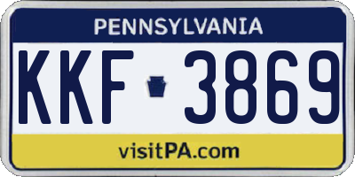 PA license plate KKF3869