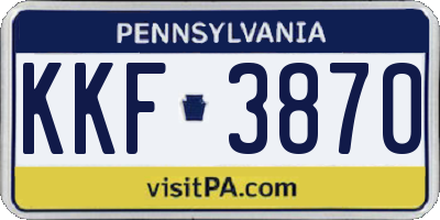 PA license plate KKF3870
