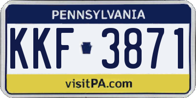 PA license plate KKF3871