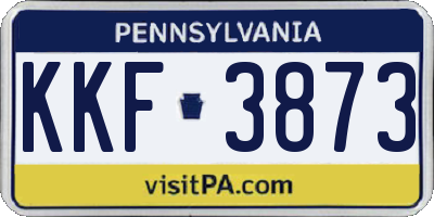 PA license plate KKF3873