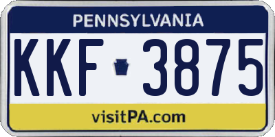 PA license plate KKF3875