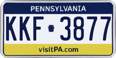 PA license plate KKF3877