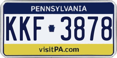 PA license plate KKF3878