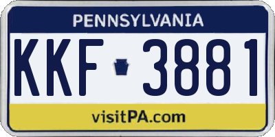 PA license plate KKF3881