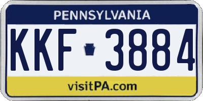 PA license plate KKF3884