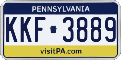 PA license plate KKF3889