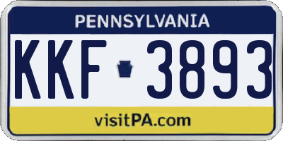PA license plate KKF3893