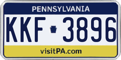 PA license plate KKF3896