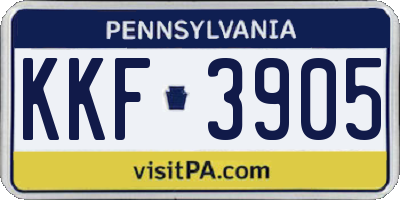 PA license plate KKF3905
