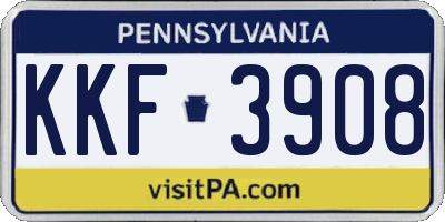 PA license plate KKF3908