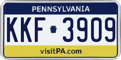 PA license plate KKF3909