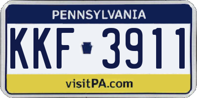 PA license plate KKF3911