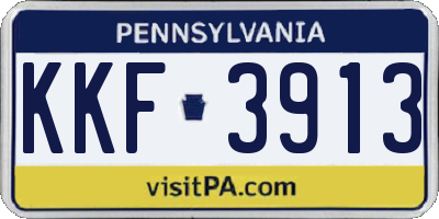 PA license plate KKF3913