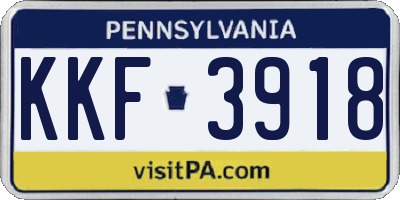 PA license plate KKF3918