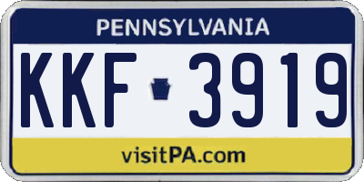 PA license plate KKF3919