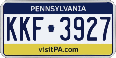 PA license plate KKF3927