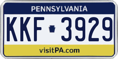 PA license plate KKF3929