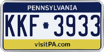 PA license plate KKF3933