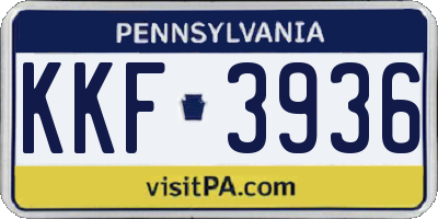 PA license plate KKF3936