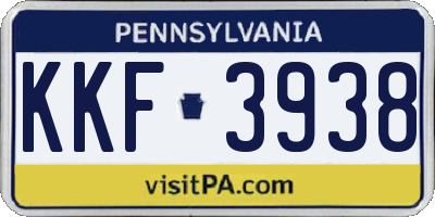 PA license plate KKF3938