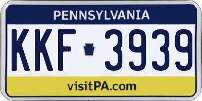 PA license plate KKF3939