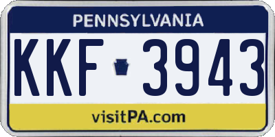 PA license plate KKF3943