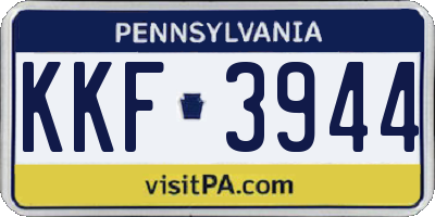 PA license plate KKF3944