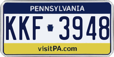 PA license plate KKF3948