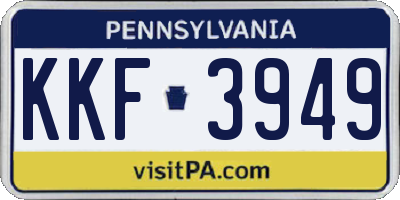 PA license plate KKF3949