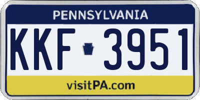 PA license plate KKF3951