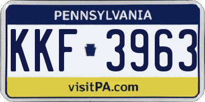 PA license plate KKF3963