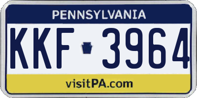 PA license plate KKF3964