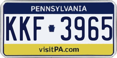 PA license plate KKF3965