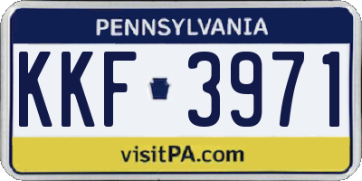 PA license plate KKF3971