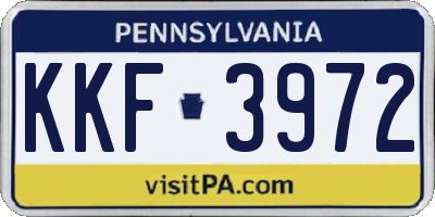 PA license plate KKF3972