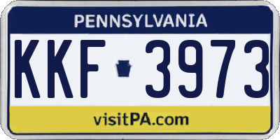 PA license plate KKF3973