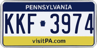 PA license plate KKF3974